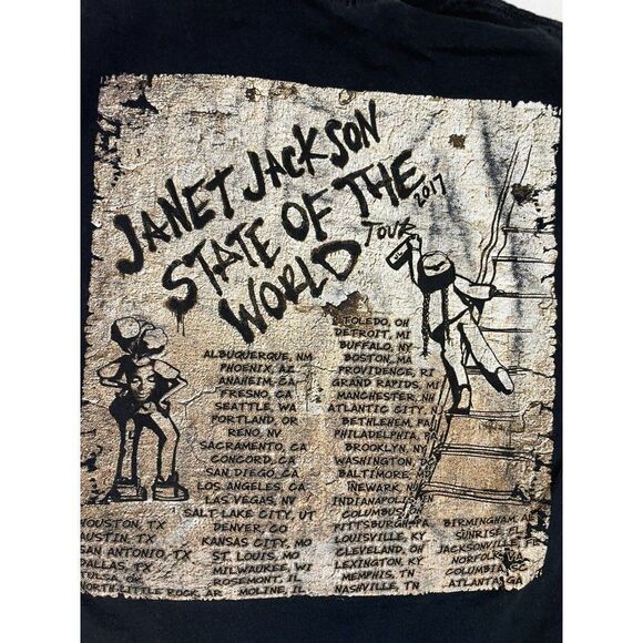 Janet Jackson State Of The World 2017 Graphic T-shirt Women Medium Black Music - Picture 4 of 6